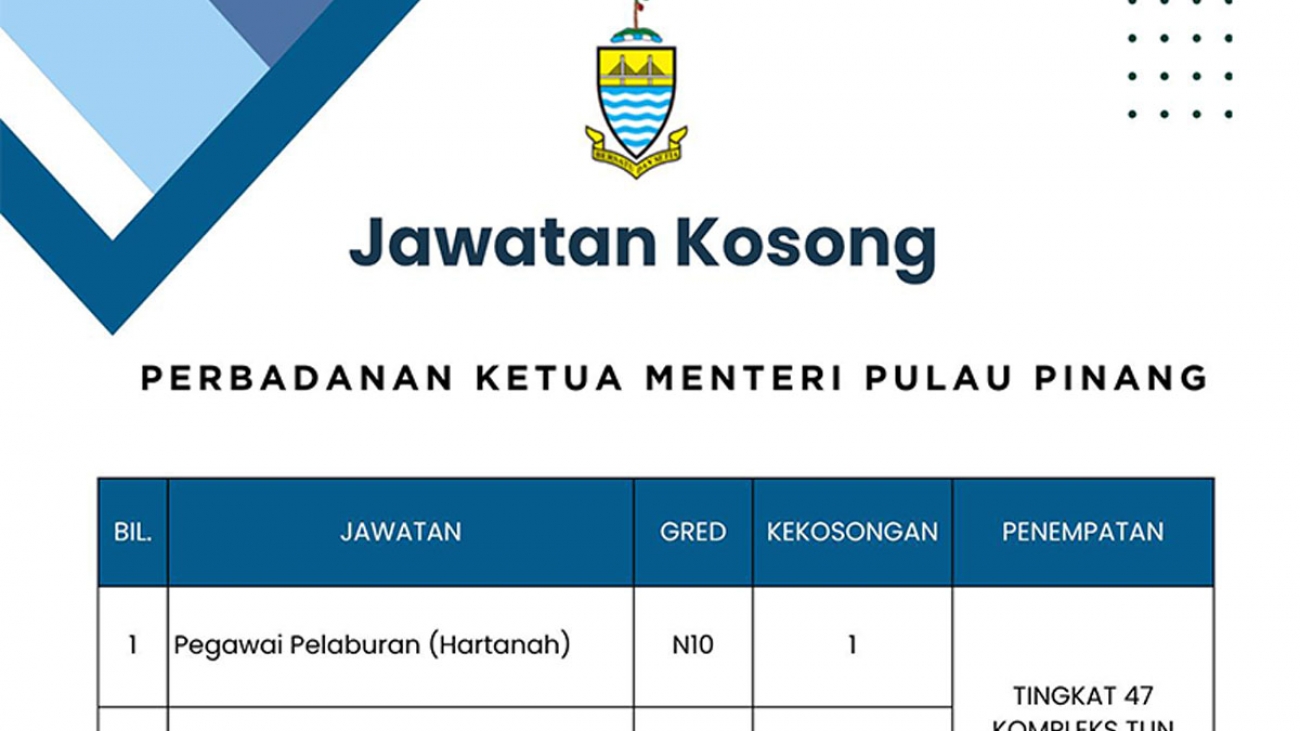 Peluang Kerjaya di Perbadanan Ketua Menteri Pulau Pinang (CMI)