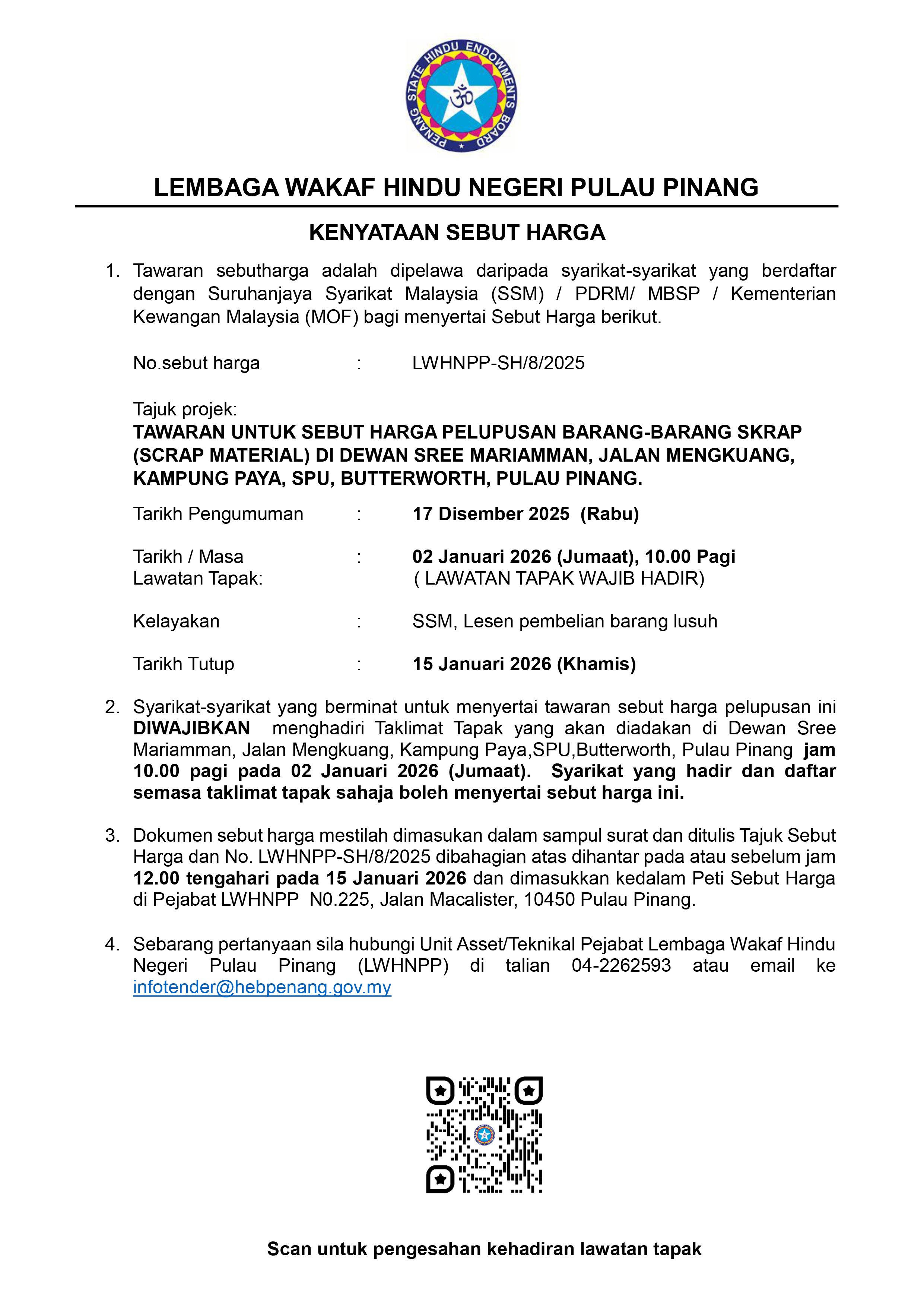 Kenyataan Sebut Harga Pelupusan Barang Skrap