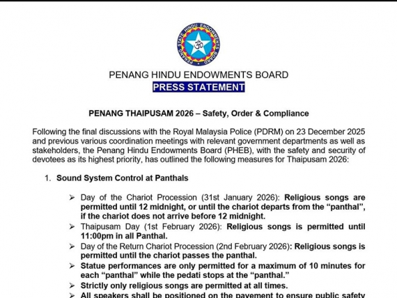 Penang Thaipusam 2026 – Safety, Order & Compliance